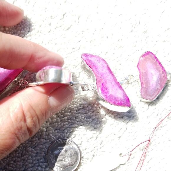 New Slice Crystal Druzy Sterling Silver Bracelet - Picture 6 of 8